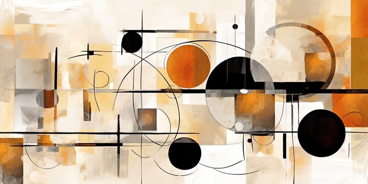 Beige, Brown, Yellow, and Black Art. Perfect Decor for Your Place.generative ai