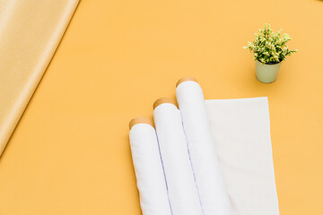 With minimalism at its core, the white fabric roll image is elegantly presented for mockup purposes...
