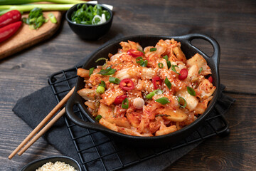 traditional Korean food Kimchee or kimchi cabbage with rice, fermented food