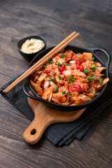 traditional Korean food Kimchee or kimchi cabbage with rice, fermented food