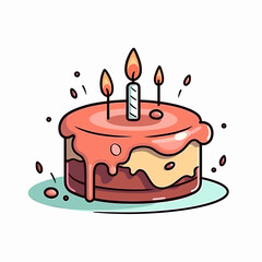 Birthday Cake Vector Illustration