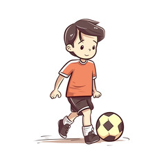 Boy Playing Soccer Illustration