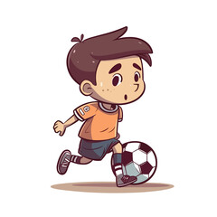 Boy Playing Soccer Illustration