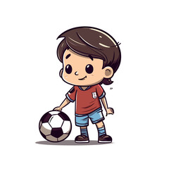 Boy Playing Soccer Illustration