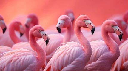 Gardinen Flamingo on pink background © mattegg