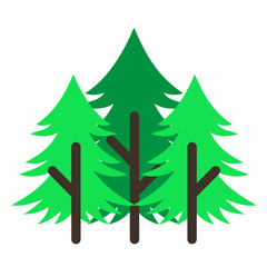 Forest Pine Trees Nature Flat Design