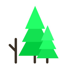 Forest Pine Trees Nature Flat Design