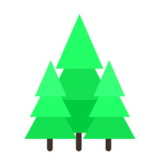 Forest Pine Trees Nature Flat Design