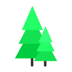 Forest Pine Trees Nature Flat Design