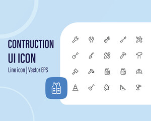 Construction Outline web icons set, home repair tools. Thin line web icons collection. Simple vector illustration. user interface iconset collection.