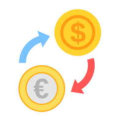 Money Coin Currency Forex Exchange Flat Design