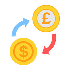Money Coin Currency Forex Exchange Flat Design