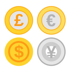 Money Coin Currency Forex Exchange Flat Design
