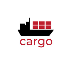 cargo ship simple vector illustration