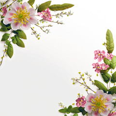 Obraz na płótnie Canvas Pure white jasmine flower arrangement with negative space blur background.