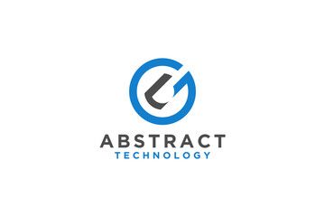 Abstract logo design modern technology icon symbol B L G initial letter