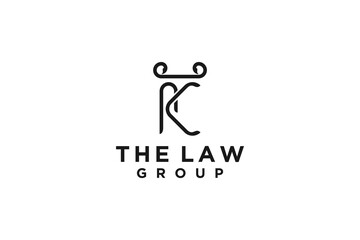 K initial logo design for law legal business consulting