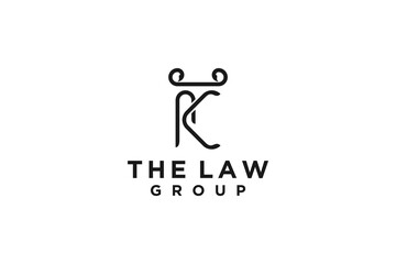 Obraz premium K initial logo design for law legal business consulting