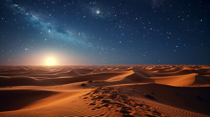 Fototapeta Sahara desert under the night landscape obraz