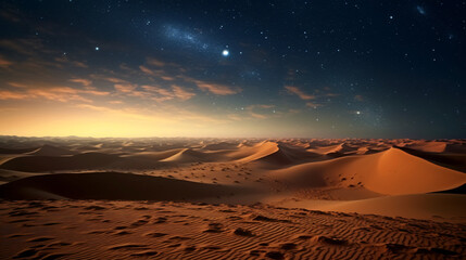 Fototapeta Sahara desert under the night landscape obraz