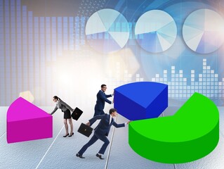 Business analytics concept with pie chart