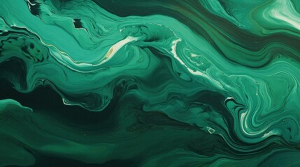 Obraz premium Digital fluid liquid wave background. Green liquid marble glaze texture.