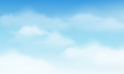 Fototapeta premium Vector realistic blue sky background