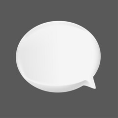 Vector 3d realistic render white round speech bubble balloon