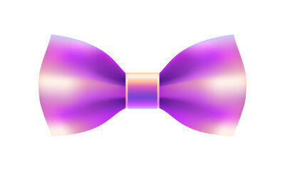 Vector beautiful violet bow isolated on the white