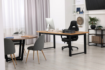 Stylish office with comfortable furniture. Interior design