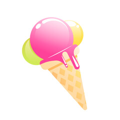 Vector ice cream vector isolated illustration on a white background
