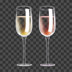 Vector set of different drink in the glass