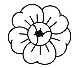 black and white flower