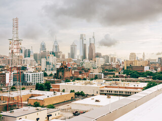 Philadelphia cityscape from Northern Liberties neighborhood.