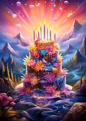 Enchanting birthday illustrations