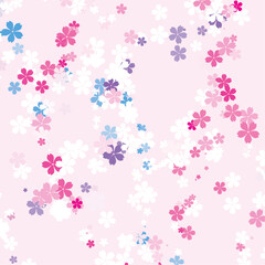 Cute Floral Pattern with Simple Small Flowers for Greeting Card or Poster