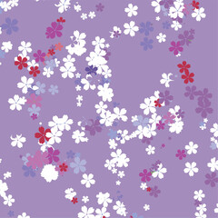 Cute Floral Pattern with Simple Small Flowers for Greeting Card or Poster