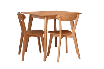 Set of modern wooden table and chair