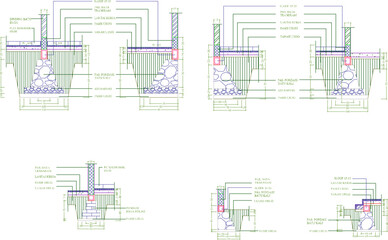 Vector illustration sketch of simple house foundation details