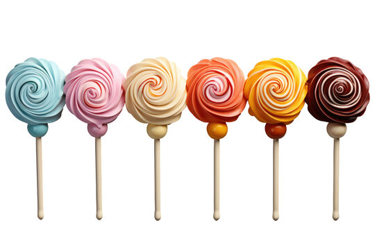 colorful lollipop isolated on transparent  background