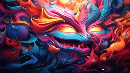 abstract graffiti vibe, digital art illustration