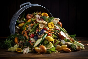 To responsibly address food waste generated in households, an eco-friendly approach would involve the proper disposal of kitchen leftovers by recycling them in a compost bin located at home.