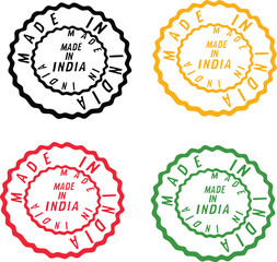set of labels. set of stikers Made in india label product vector