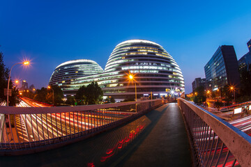 Obraz premium The night view of the city landscape in Beijing