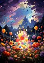 Obraz na płótnie Canvas Enchanting birthday backdrops