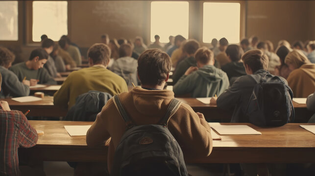 Students Study In Classroom