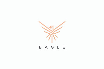 Falcon Hawk Eagle Logo Gold Luxury Concept Sign Symbol Emblem Badge Air Force Military Business Company Brand Identity