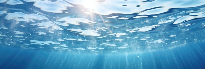 Water surface with sunlight ray background. Generative AI