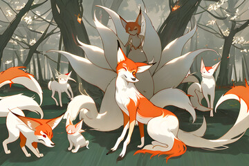 fox in the forest, Generative AI
