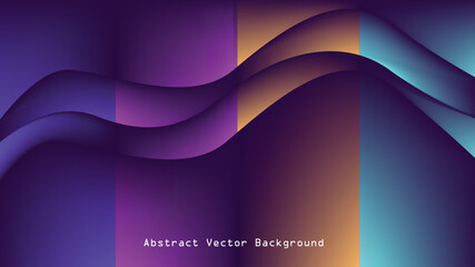 Abstract vector bg pink purple orange blue waves background
